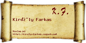 Király Farkas névjegykártya